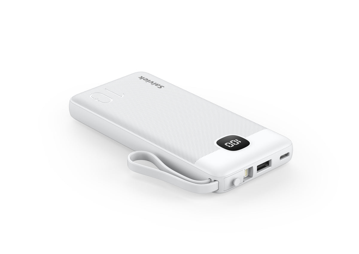 Saiviek 10000mah Power Bank with built -in cables