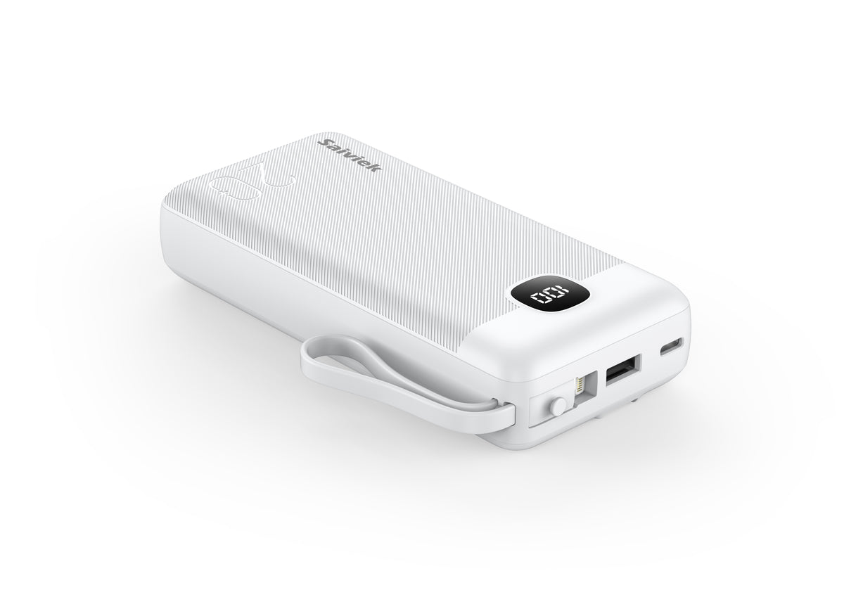 Saiviek 20000mah Power Bank with built-in cables